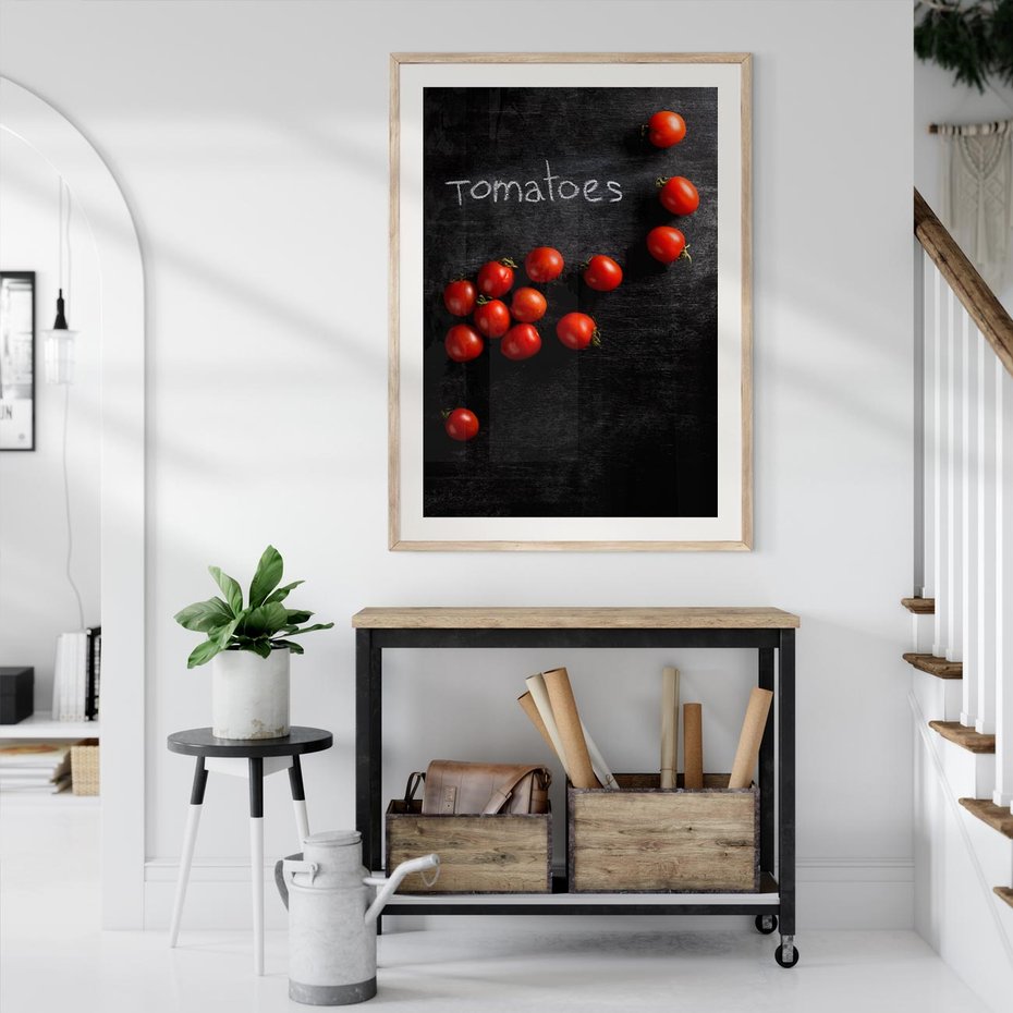 Plakat w ramie 40x50 - Świeżość Smaku - pomidory, kuchnia - rama drewno