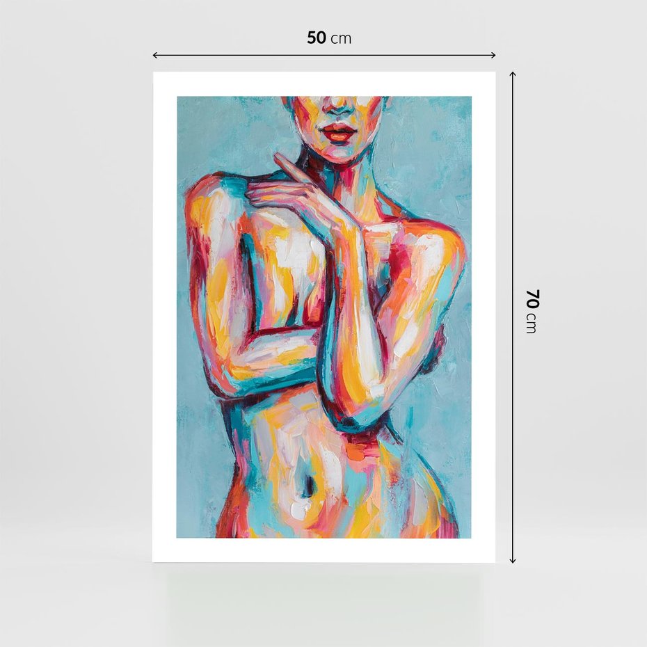 Plakat bez ramy 50x70 - Nagie Natchnienie - obraz olejny, naga kobieta