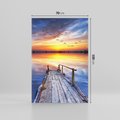 Obraz na płótnie 70x100 - Zachód słońca na pomostcie - pomost, zachód