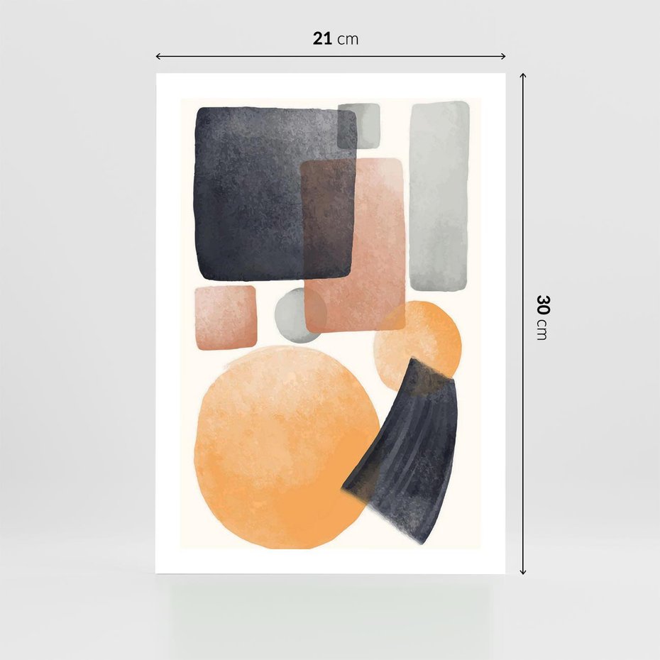Plakat bez ramy 21x30 - Geometria w Abstrakcji - abstrakcja, proste formy