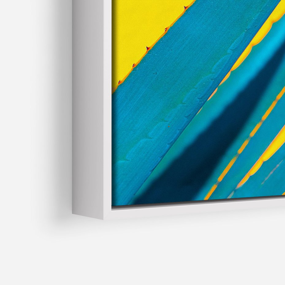 Obraz w ramie 80x120 - Świeżość Natury - aloes, liście - rama biała