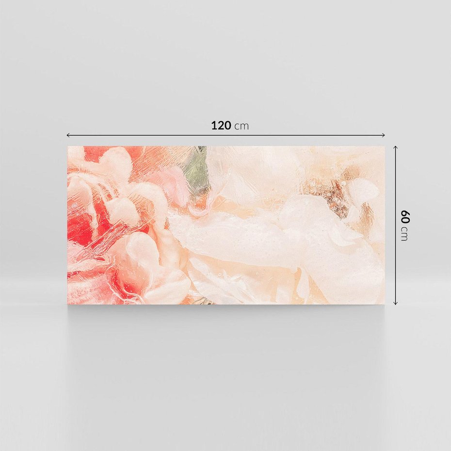 Obraz na płótnie 120x60 - Kwiatowe hafty marzeń - abstrakcja przypominająca kwiaty, róże