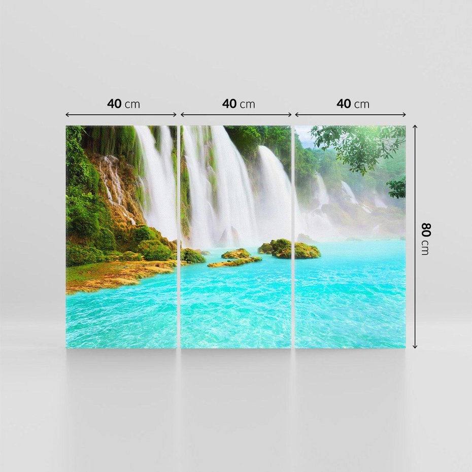 Obraz na płótnie 120x80 - Magia wodospadu - mistyczna dżungla - wodospad, dżungla