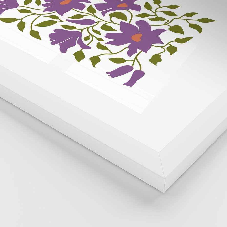 Plakat w ramie 30x40 - Rozmyte Granice - kwiaty, kompozycja - rama biała