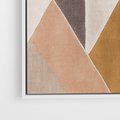 Obraz w ramie 70x50 - Odblaski niespełnionych marzeń - kompozycja z trójkątów, mix kolorów ziemi - rama biała
