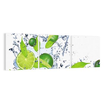 Obraz na płótnie 150x50 - Cytrusowa Świeżość - limonki, cytryny