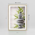 Plakat w ramie 50x70 - Spa kamienie: naturalne piękno - spa, kamienie - rama drewno
