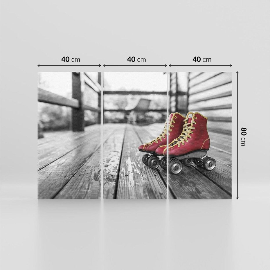 Obraz na płótnie 120x80 - Rolki Retro - Przejażdżka W Stylu - rolki, retro