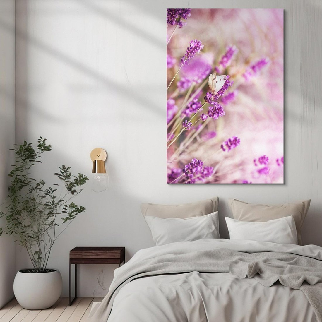 Obraz na płótnie 70x100 - Majestat lawendy: fioletowe pola - lawenda, fiolet