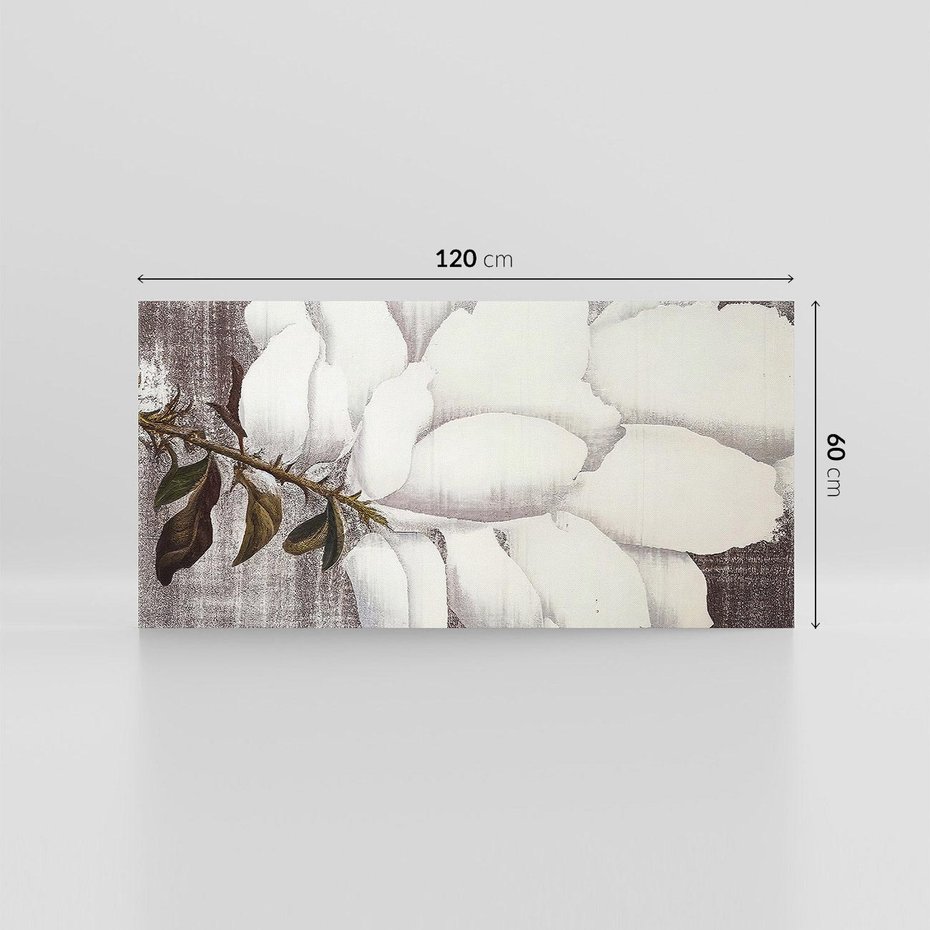 Obraz na płótnie 120x60 - Tekstura Kwiatu - białe kwiaty, duży kwiat