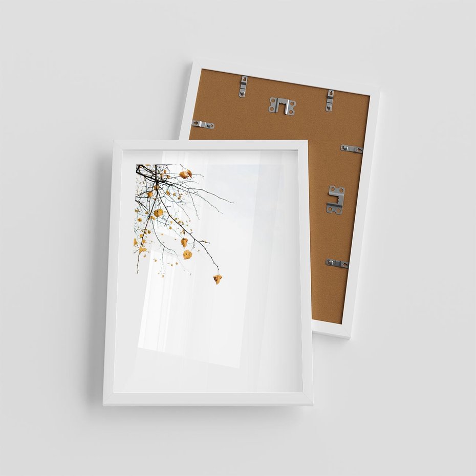 Plakat w ramie 30x40 - Złota Jesień - drzewo, żółte liście - rama biała