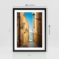 Plakat w ramie 30x40 - Perspektywa magicznej uliczki - uliczka, perspektywa - rama czarna