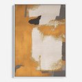 Obraz w ramie 70x100 - Złote Maźnięcia Pędzla - złota abstrakcja, plamy - rama biała