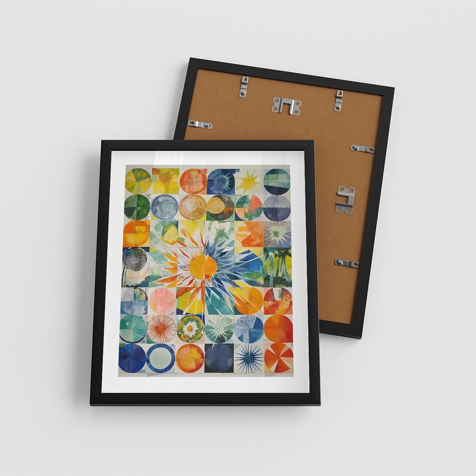 Plakat w ramie 40x50 - Rozkwitające Wzory Abstrakcji - abstrakcyjny obraz, mnogość kolorów - rama czarna