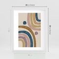 Plakat w ramie 40x50 - Kształtujące Inspiracje - abstrakcyjne tęcze, kompozycja - rama biała