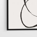 Obraz w ramie 50x50 - Modernistyczne Refleksje - abstrakcyjne szkicowane linie, minimalizm - rama czarna