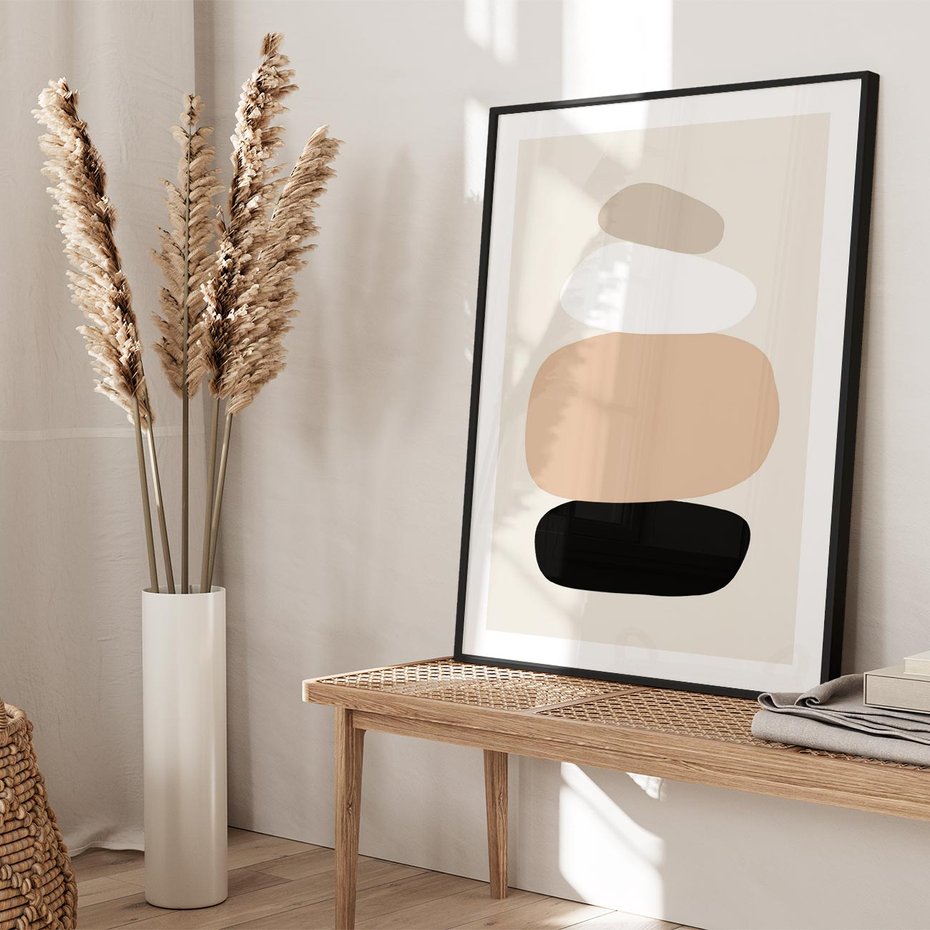 Plakat bez ramy 30x40 - Zgeometryzowane Kształty - modernistyczny plakat, obłe kształty