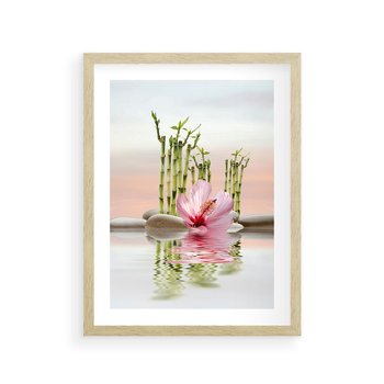 Plakat w ramie 50x70 - Harmonia i relaks - spa, bambus - rama drewno