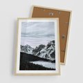 Plakat w ramie 50x70 - Malowniczy Krajobraz ze Śniegiem - góry, śnieg - rama drewno