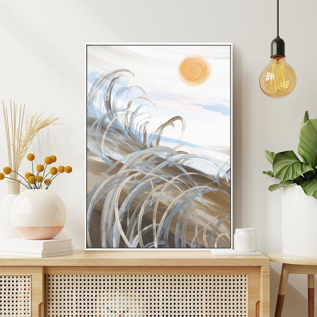 Obraz w ramie 50x70 - Zaklęty Wschód - akwarela, obraz - rama biała