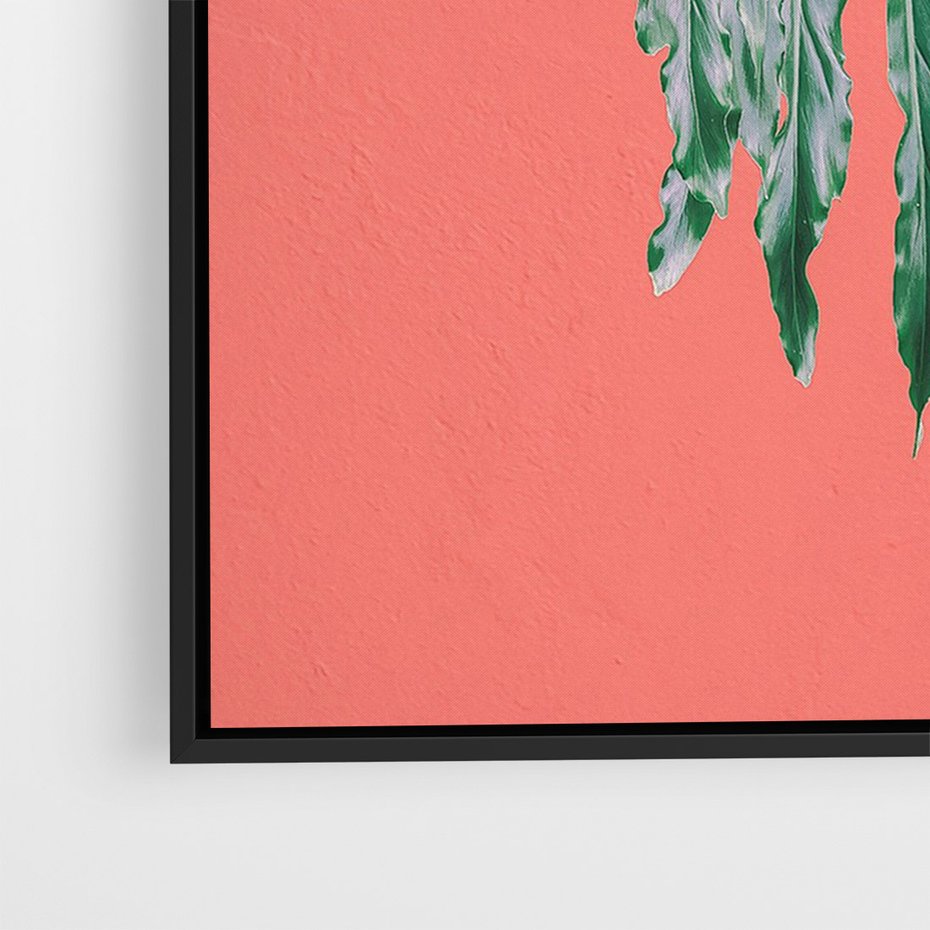 Obraz w ramie 70x100 - Energetyczna Eksplozja Natury - liście, kolor - rama czarna