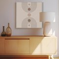 Obraz w ramie 80x80 - Zgeometryzowane Wizje - boho plakat, minimalizm - rama biała