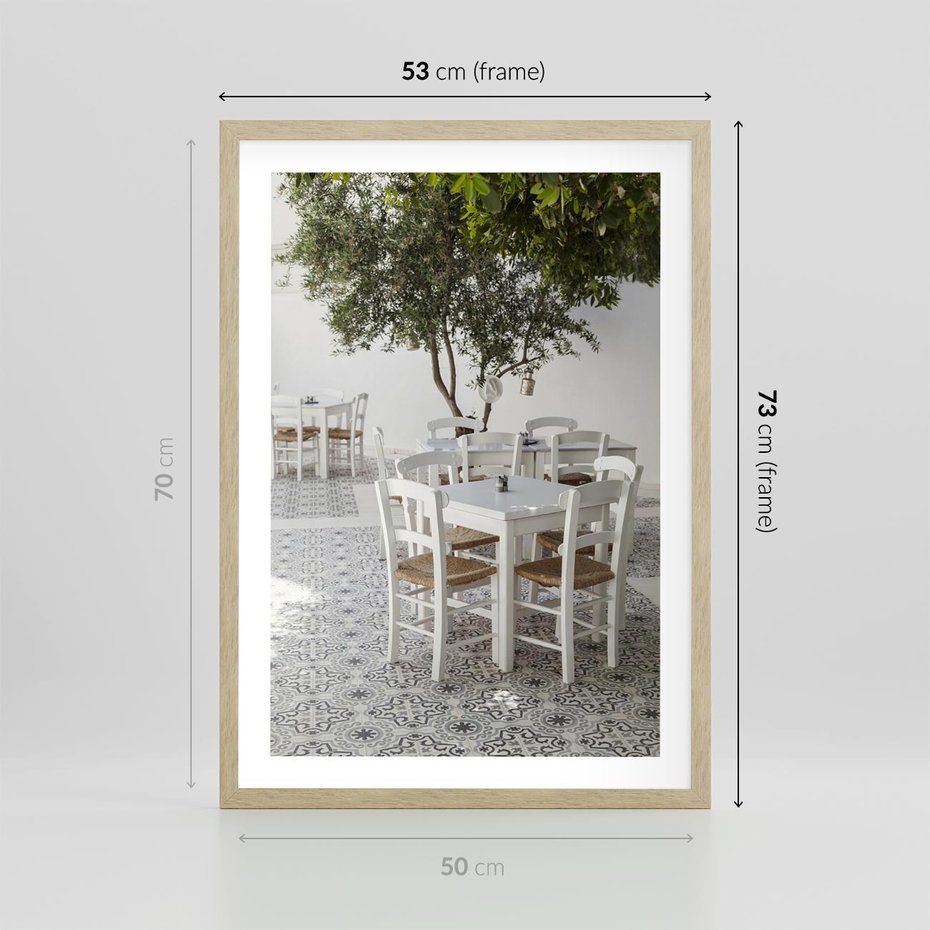 Plakat w ramie 50x70 - Włoska restauracja pełna smaków - włoska, restauracja - rama drewno