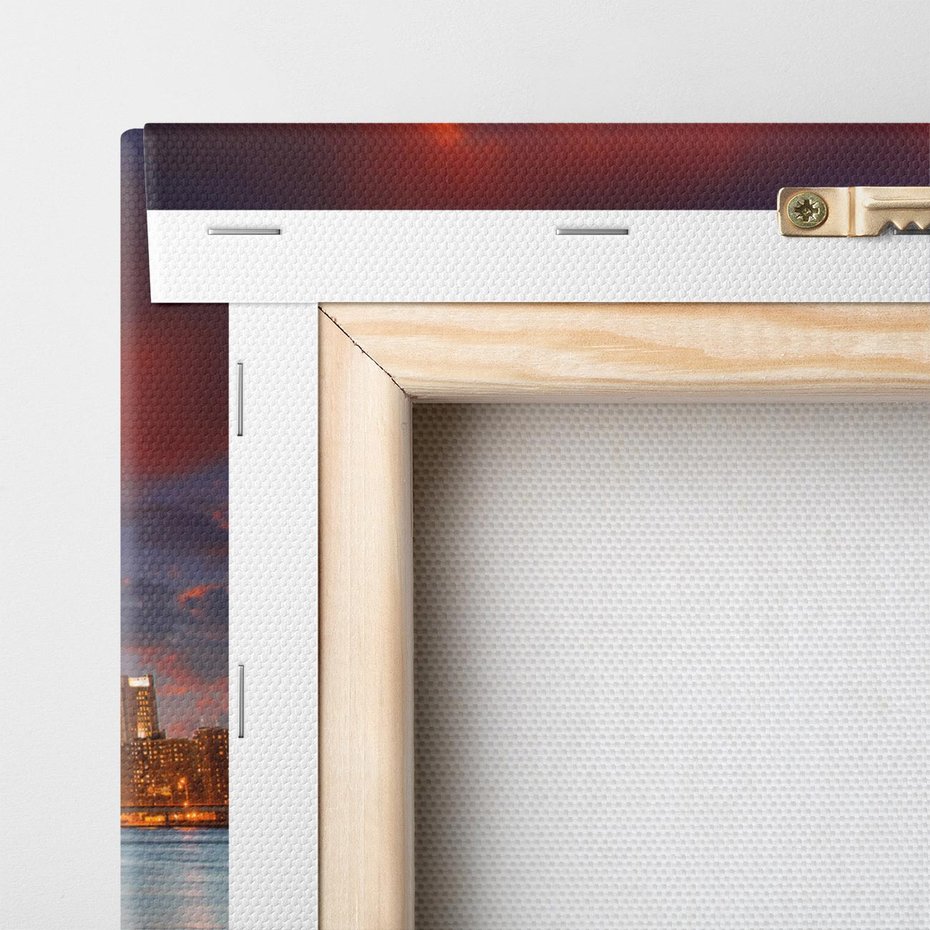 Obraz na płótnie 70x70 - Magia zachodu słońca nad mostem - zachód, słońca