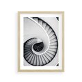 Plakat w ramie 30x40 - Nowoczesne Schody: Kręcone Piękno - nowoczesna architektura, kręcone schody - rama drewno