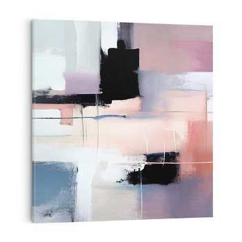 Obraz na płótnie 50x50 - Zamglone Kierunki - abstrakcja, obraz olejny