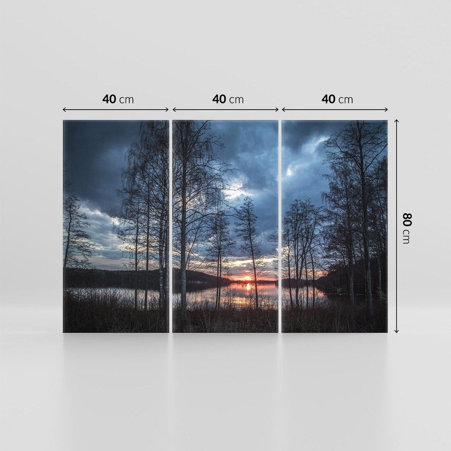 Obraz na płótnie 120x80 - Zachód słońca nad jeziorem - zachód, słońca