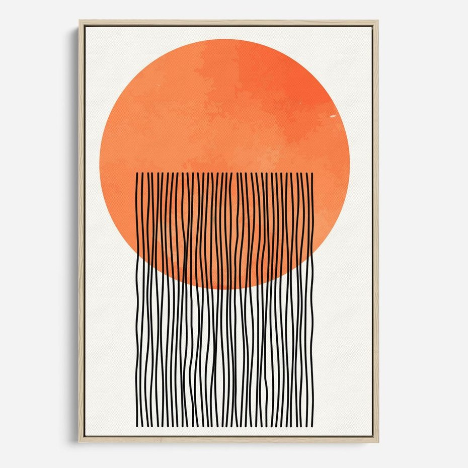 Obraz w ramie 80x120 - Echa Wyobraźni - koło, boho styl - rama drewno