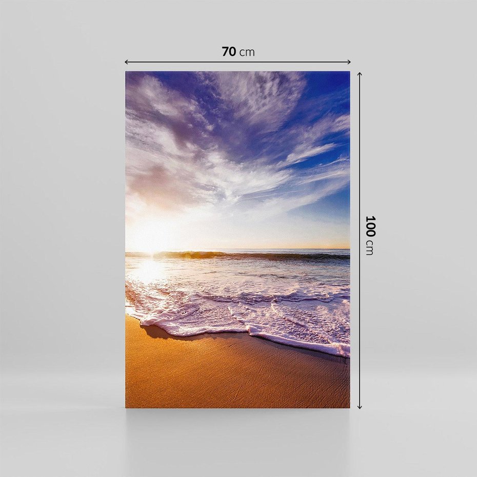 Obraz na płótnie 70x100 - Fale nad morzem - morze, plaża