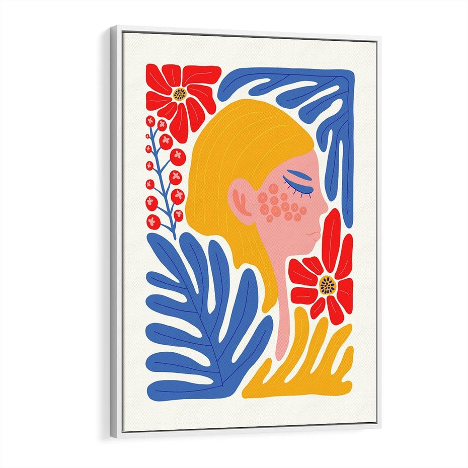 Obraz w ramie 50x70 - Kolorowe Rytmy - kobieca sztuka, abstrakcja - rama biała