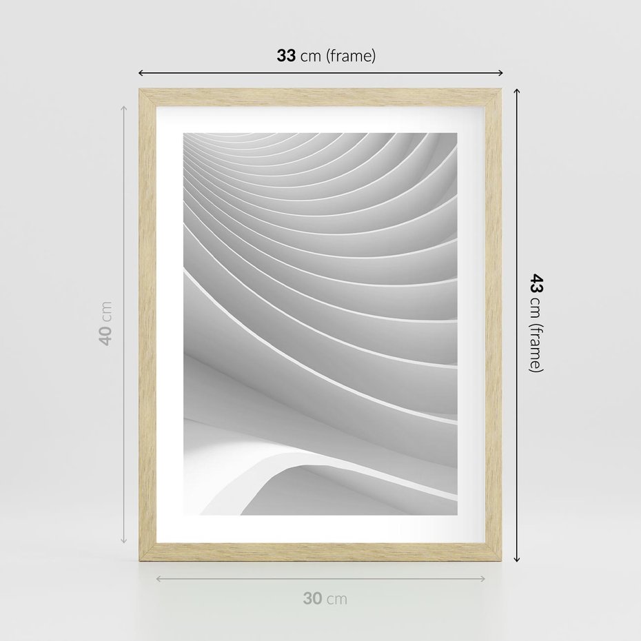 Plakat w ramie 30x40 - Geometryczna Harmonia - geometryczne, kształty - rama drewno