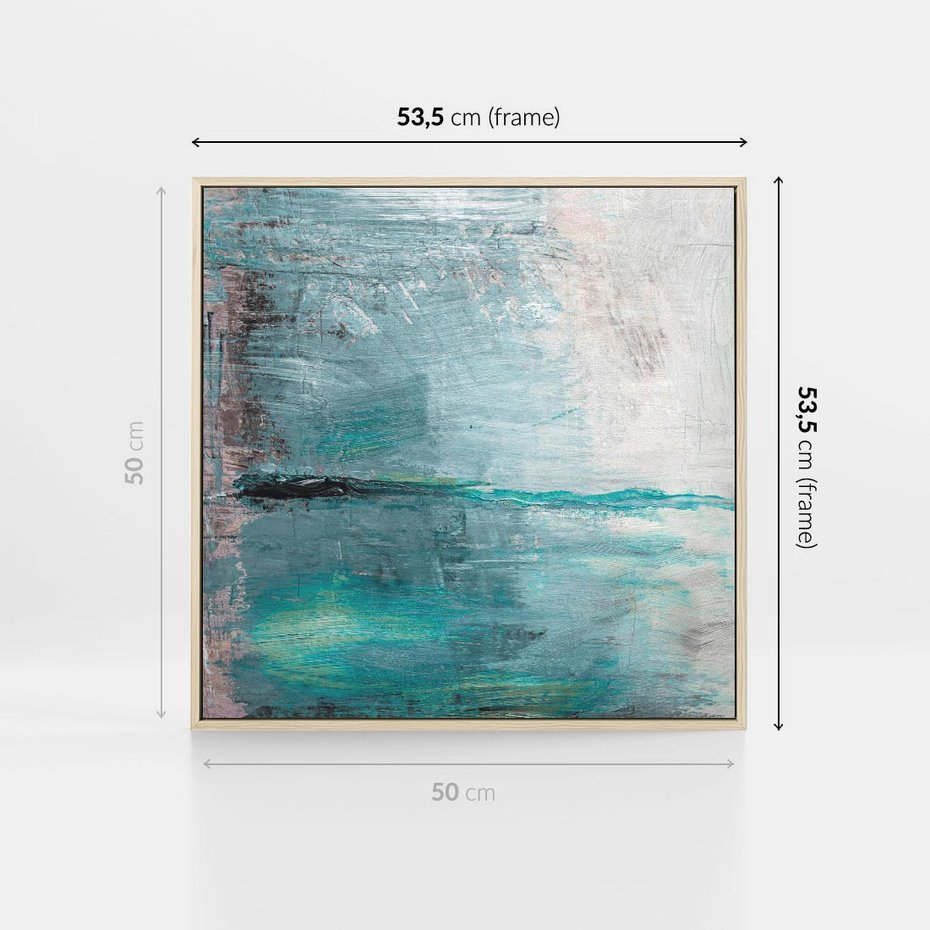 Obraz w ramie 50x50 - Odbicie utraconych barw - abstrakcja, niepokój - rama drewno