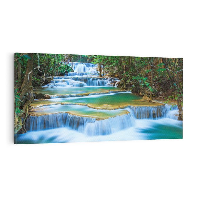 Obraz na płótnie 100x50 - Magia tajlandzkich wodospadów - wodospady, Tajlandia