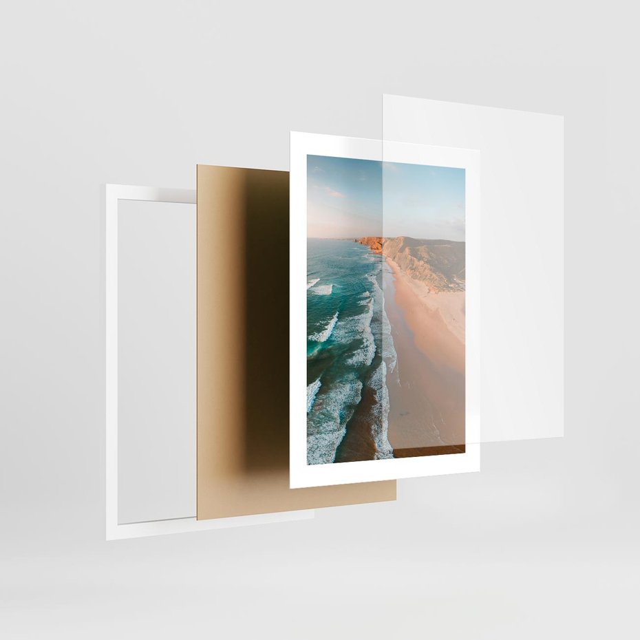 Plakat w ramie 30x40 - Z Lotu Ptaka - fotografia, plaża - rama biała