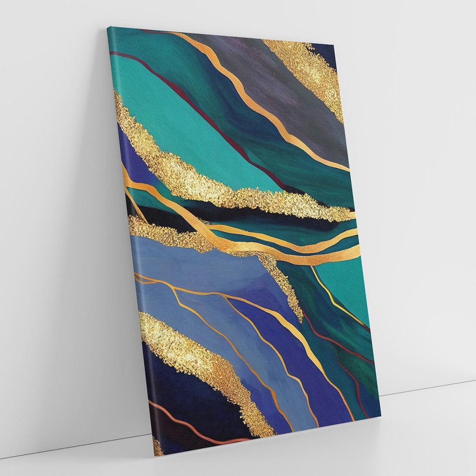 Obraz na płótnie 80x120 - Sztorm malarskich emocji - marmur, abstrakcyjna grafika