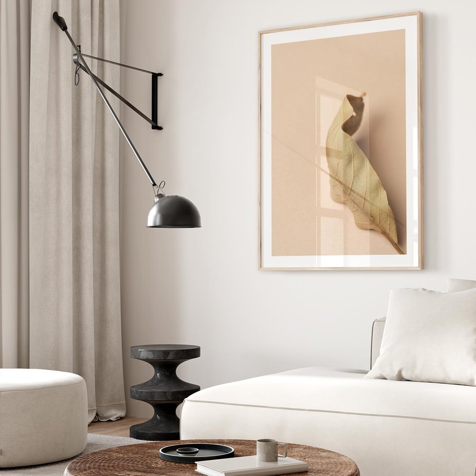 Plakat w ramie 50x70 - Boho suszone liście - suszony, liść - rama drewno