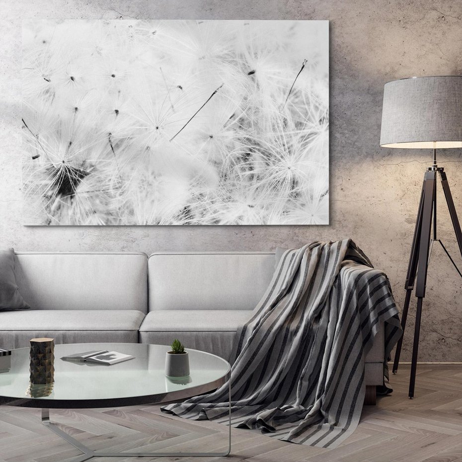 Obraz na płótnie 100x70 - Zdmuchnięty Puch - dmuchawce, delikatne