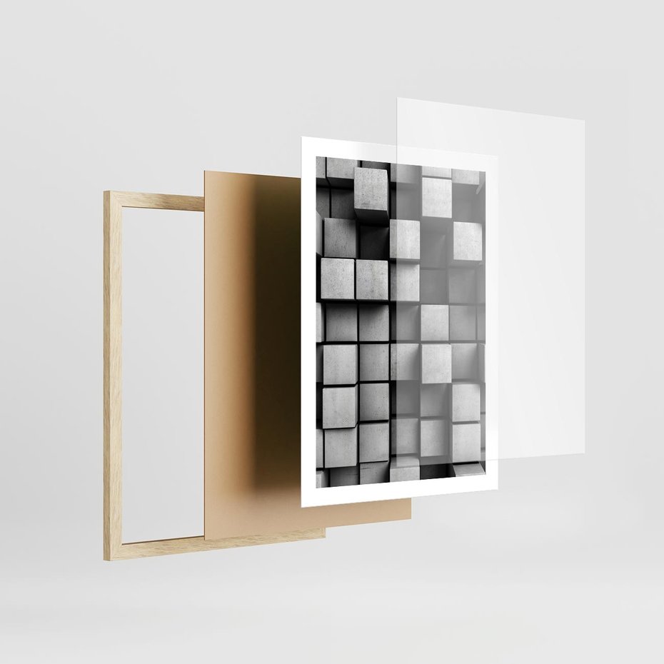 Plakat w ramie 50x70 - Geometryczne Elegancje - nowoczesny, geometryczny - rama drewno