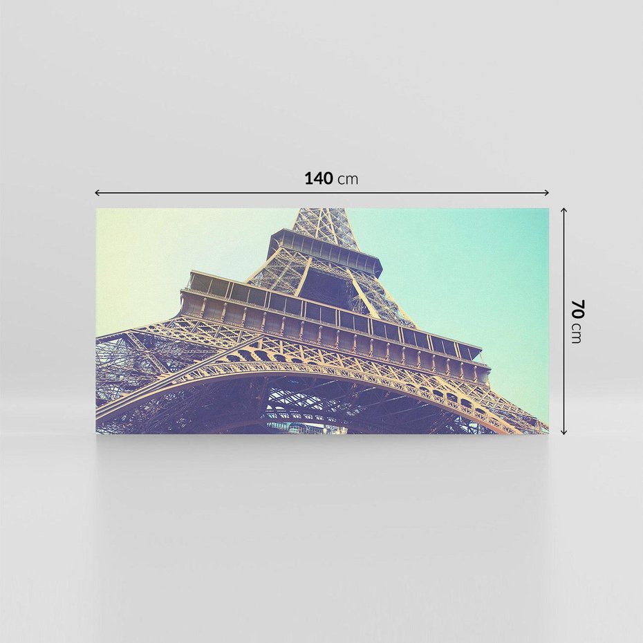 Obraz na płótnie 140x70 - Wieża Eiffla w czarno-białej odsłonie - Eiffla, Paryż