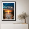 Plakat bez ramy 40x50 - Magia zachodu słońca na plaży - zachód, słońca