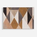 Obraz w ramie 100x70 - Odblaski niespełnionych marzeń - kompozycja z trójkątów, mix kolorów ziemi - rama biała