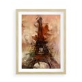 Plakat w ramie 50x70 - Abstrakcyjna Eiffla - miasto w nowej formie - Eiffla, abstrakcja - rama drewno