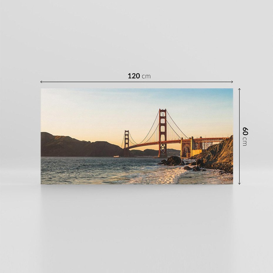 Obraz na płótnie 120x60 - Statek na morzu - Golden Gate, most