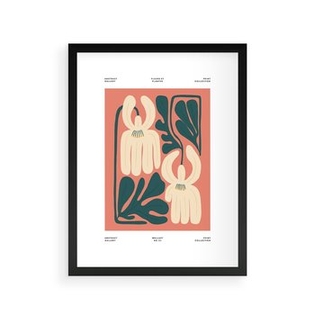 Plakat w ramie 40x50 - Migotliwe Echa - kwiaty, nowoczesna abstrakcja - rama czarna