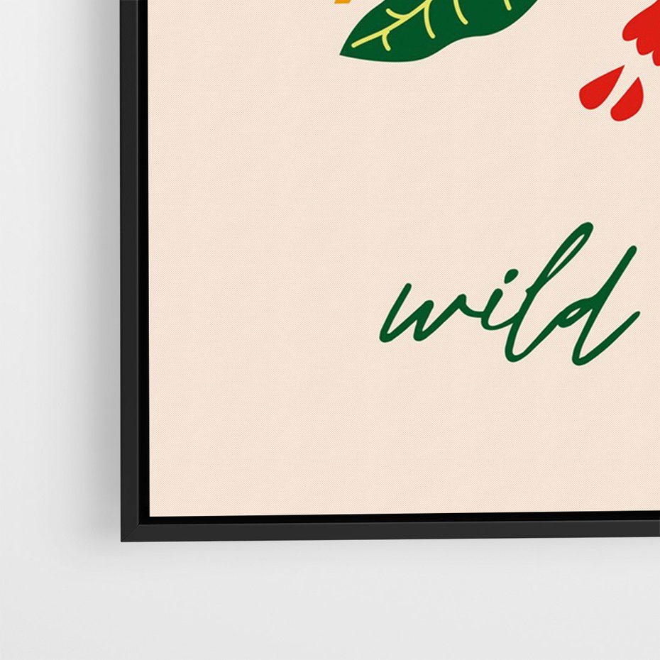 Obraz w ramie 50x70 - Tygrys w Kwiatach - tygrys, plakat - rama czarna