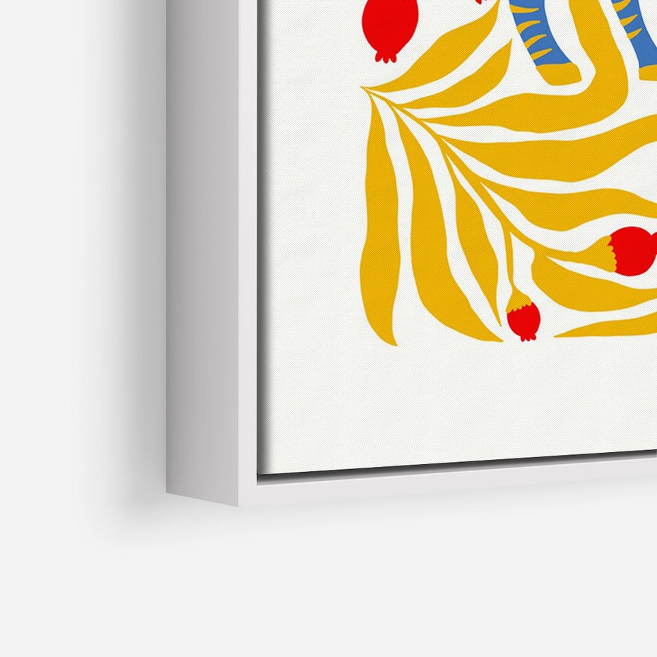 Obraz w ramie 70x100 - Zebra w Nowoczesności - abstrakcyjna nowoczesna grafika, pośrodku zebra - rama biała